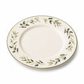 Assiette plate 27 cm en céramique ivoire motif olive pour repas style végétal