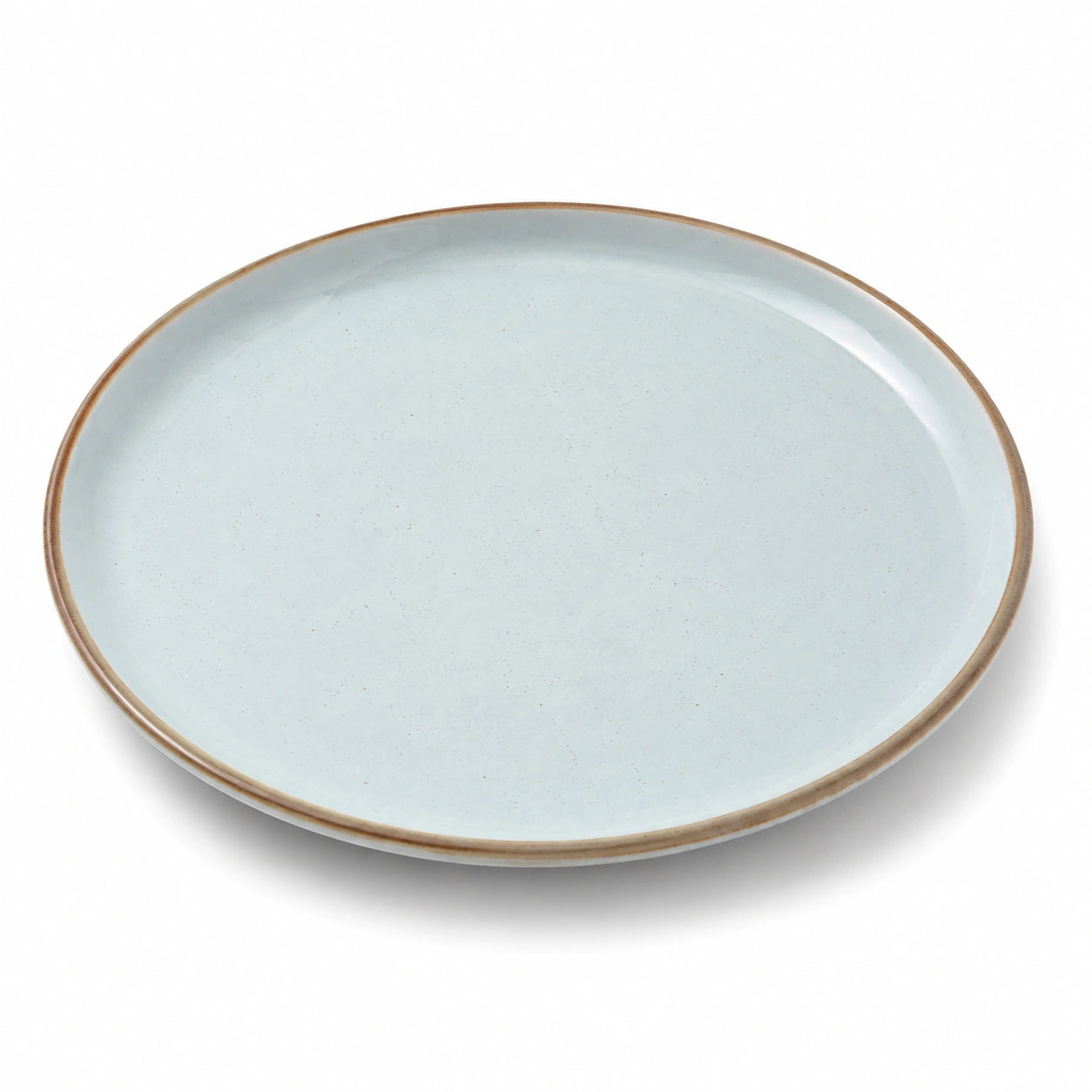 Assiette plate ronde 27 cm en céramique bleu clair pour repas quotidien
