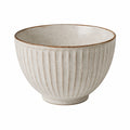 Bol 0.80 L en céramique beige 15 cm à relief vertical pour repas et service