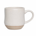 Mug 350 ml en céramique ivoire mouchetée avec anse - style rustique