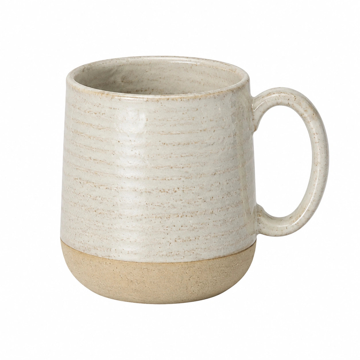 Mug en grès 350 ml beige crème - tasse à anse style artisanal
