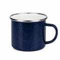 Mug émaillé 500 ml bleu marine en acier avec anse style moucheté
