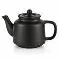 Théière 0.80 L en céramique noire avec couvercle et bec verseur