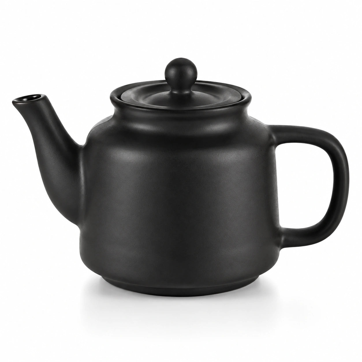 Théière 0.80 L en céramique noire avec couvercle et bec verseur