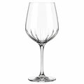 Verre à vin sur pied 450 ml en verre transparent à relief décoratif